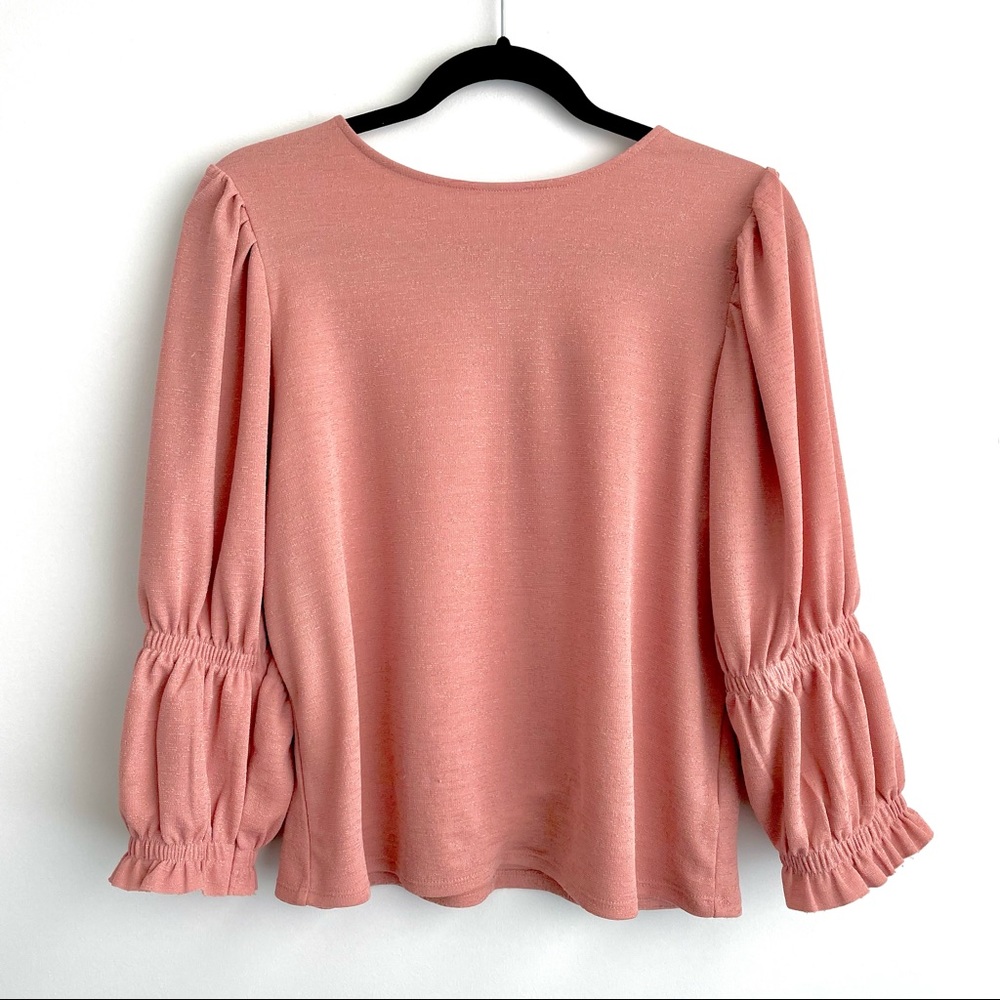Suzy Shier Pink Blush Bell Long Sleeves Shirt